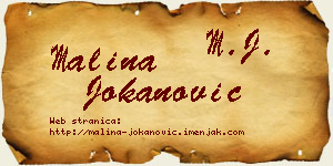 Malina Jokanović vizit kartica